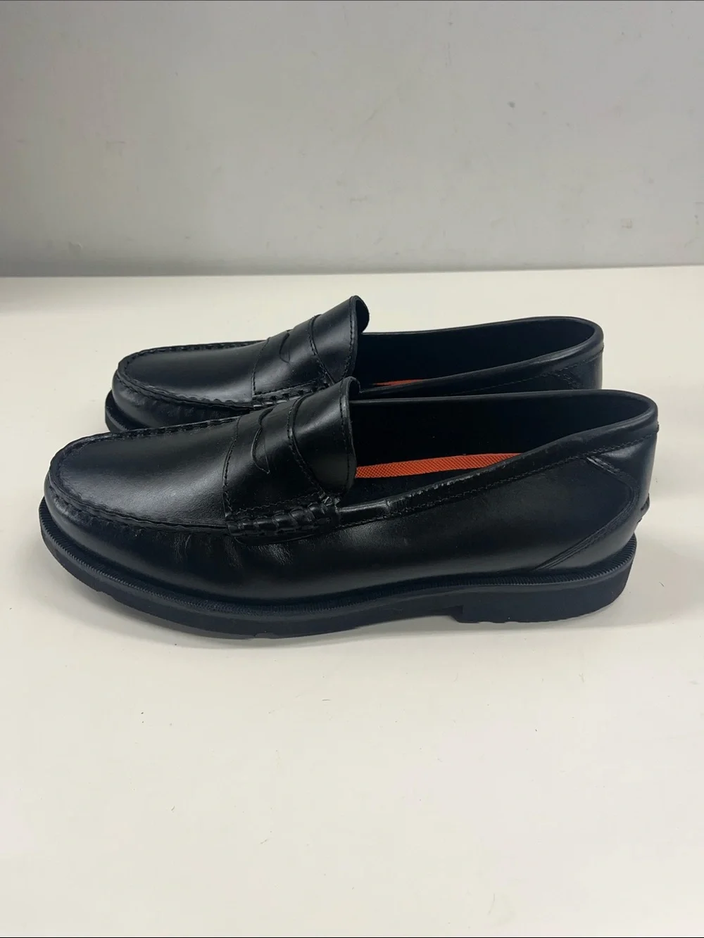 New Rockport Mens Modern Prep Penny Loafer in Black Leather Size 8.5